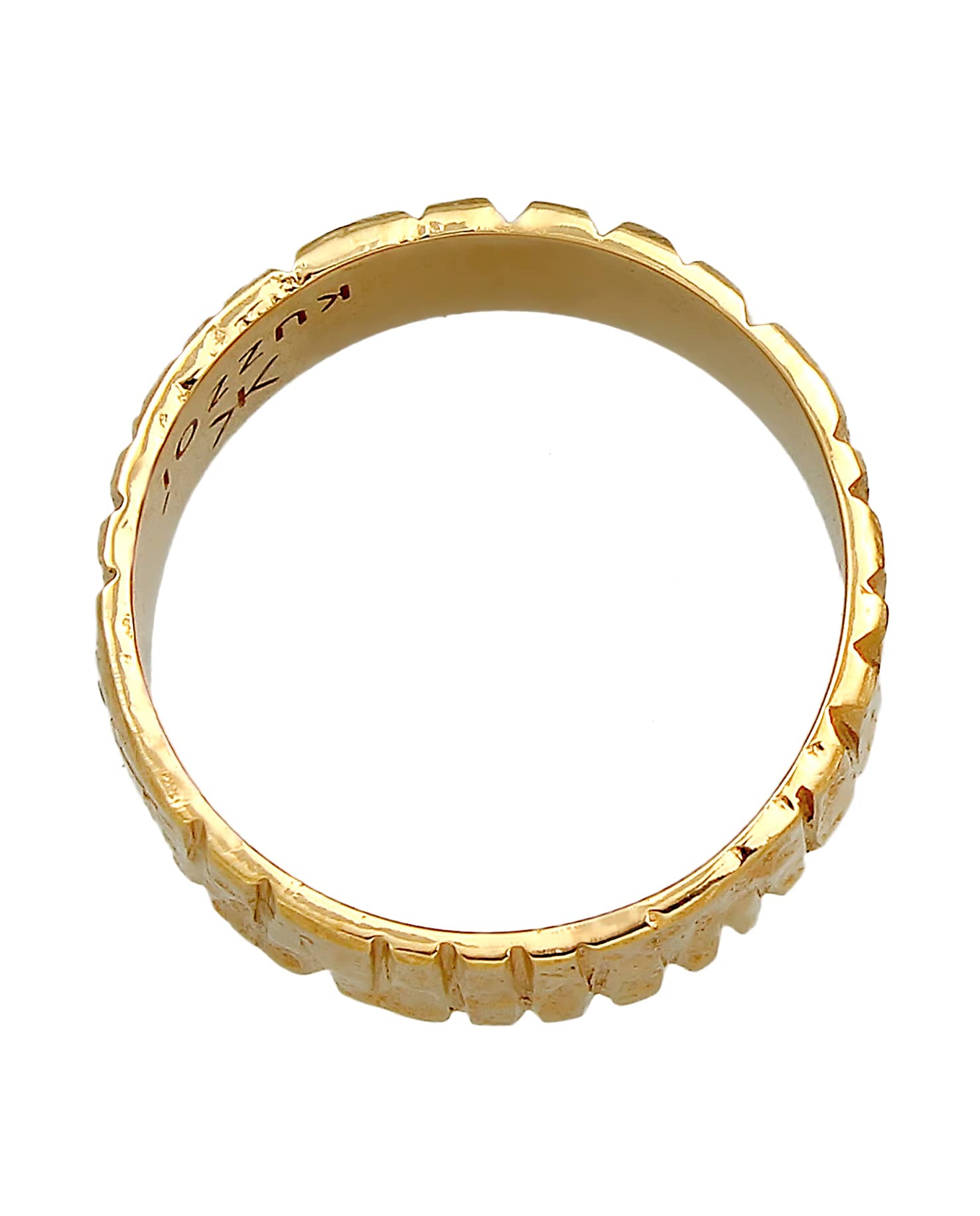 Kuzzoi Anillo para hombre de plata de ley 925 con diseño texturizado artístico, chapado en oro, anillo de plata de ley 925, anillo de oro martillado, anillo de oro para hombre