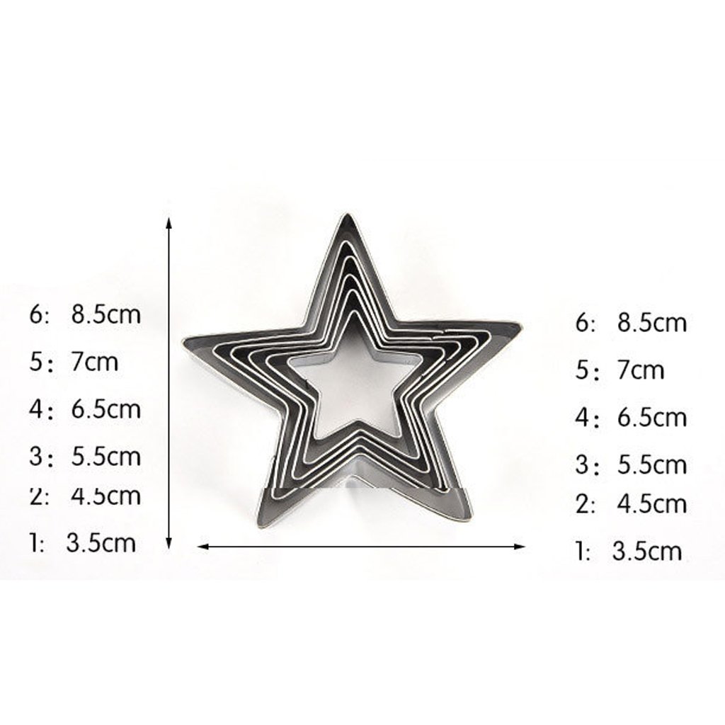 10 Set Sterne Keks Keks Kuchen Gelee Metall Ausstecher Blechform Backen DIY Werkzeuge Set