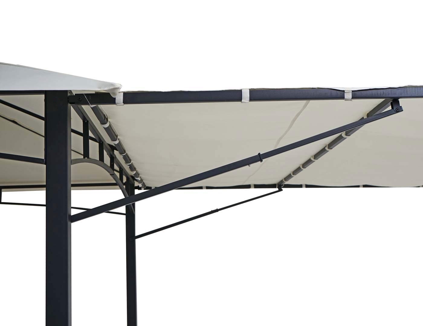 Mendler Pergola HWC-F94 Stahl bewegliche Seitenwand 2,5x2,5m - Creme-beige | Garten, Pavillon