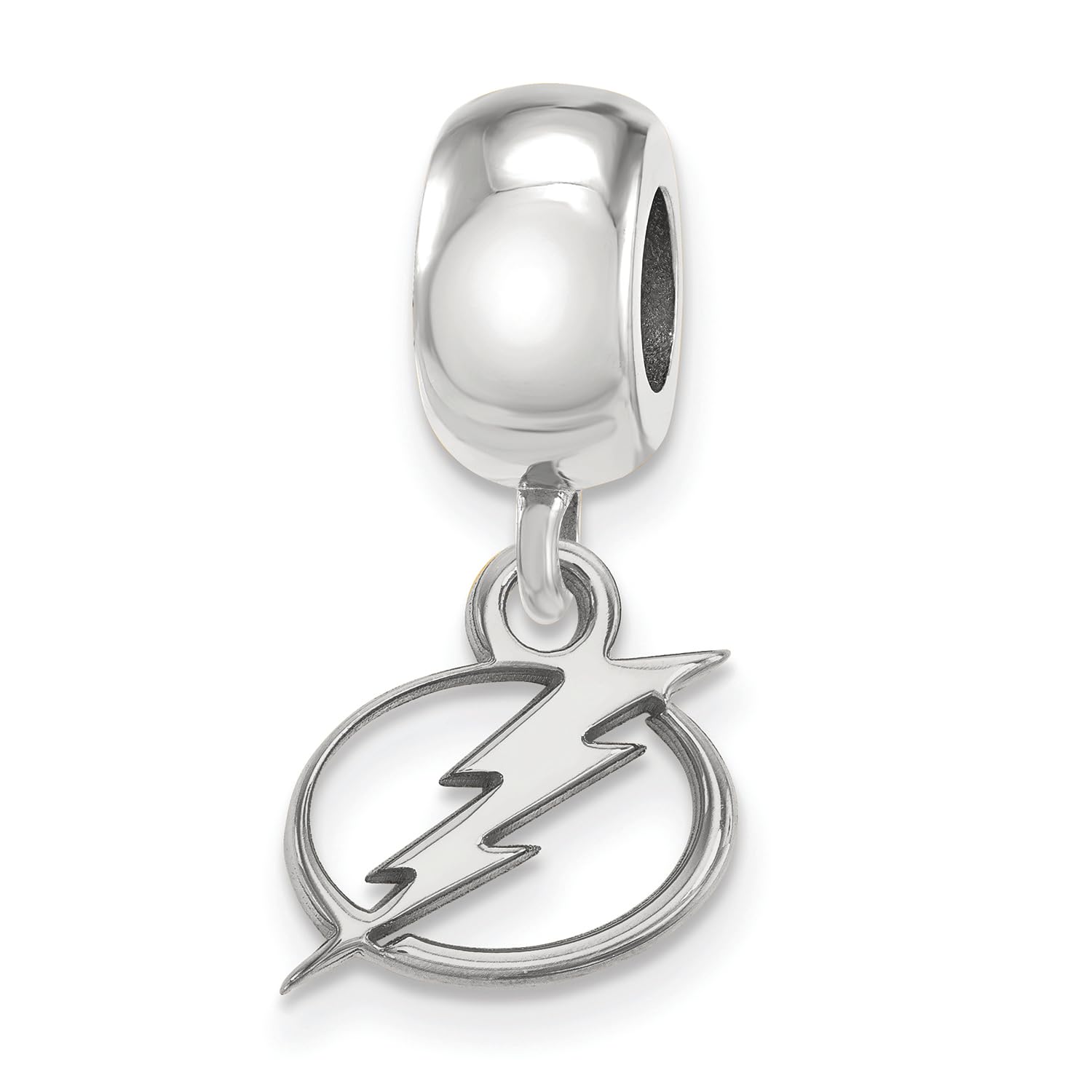 Tampa Bay Ligtning Bead Charm Extra Small (3/8 Inch) Dangle (Sterling Silver)
