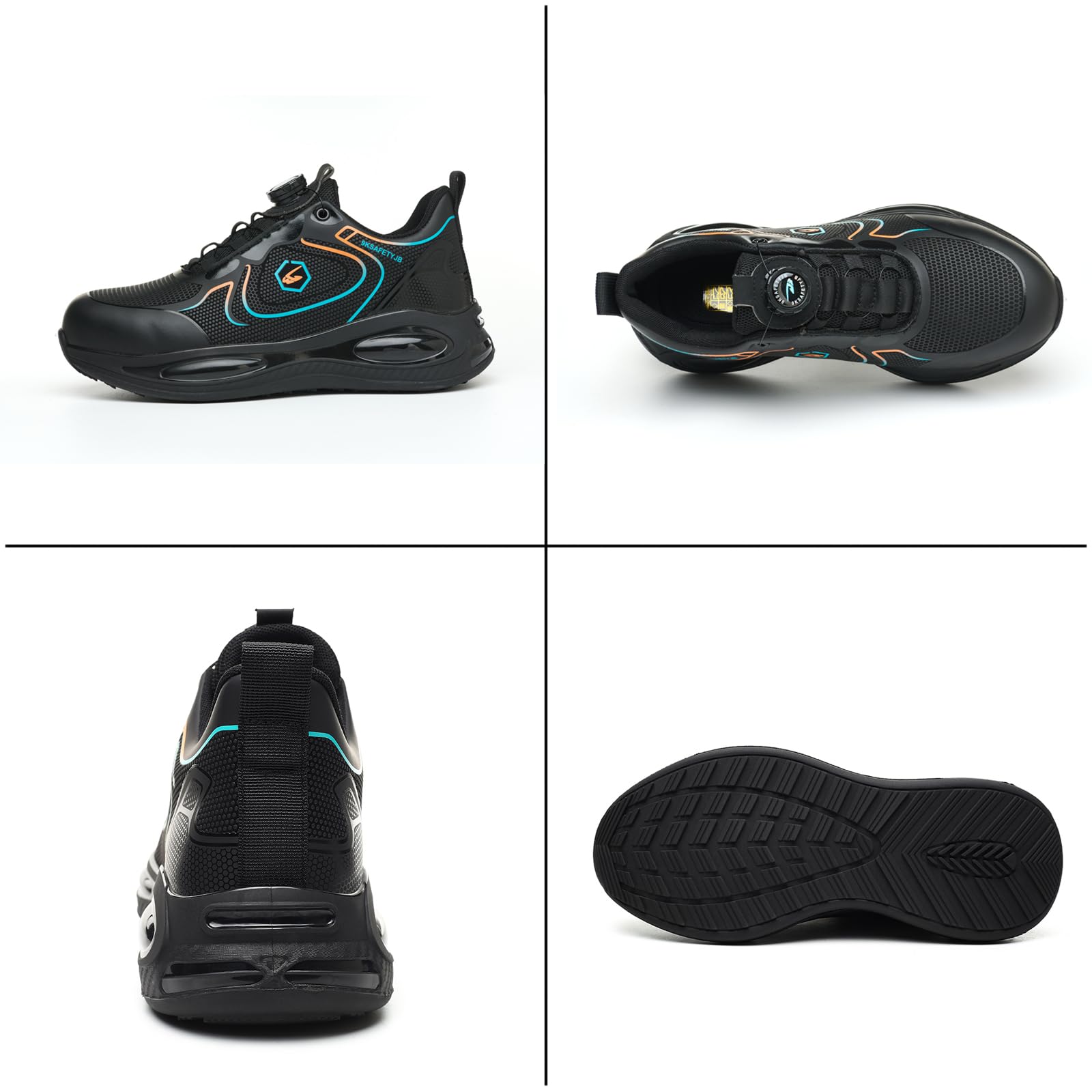 SmoothPace Scarpe Antinfortunistiche Uomo Donna Leggere Comode Traspiranti Scarpe Antinfortunistica Antiscivolo Ammortizzazione Sicurezza con Punta in Acciaio da Lavoro 37-46EU