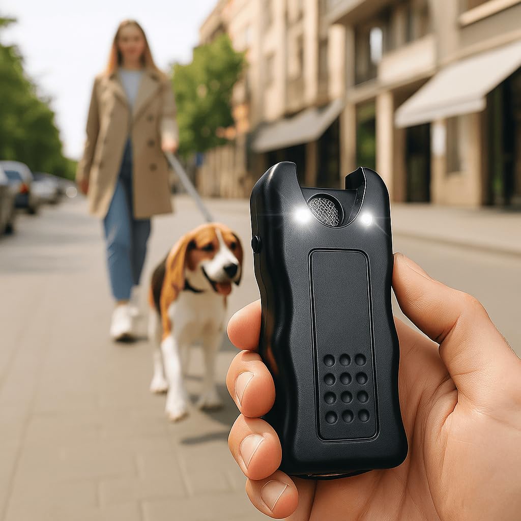 Repellente per Cani Ultrasuoni LED Flash Portatile 20MT Allontana Cani Minacciosi