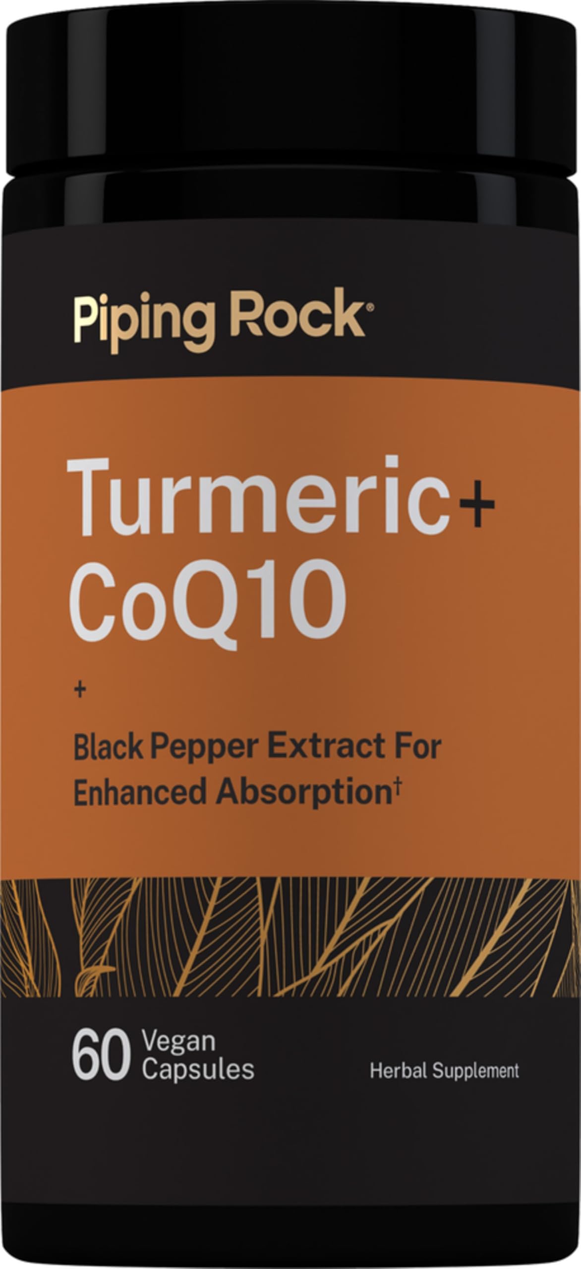 Piping Rock Turmeric and CoQ10 | 60 Capsules | with Black Pepper Extract