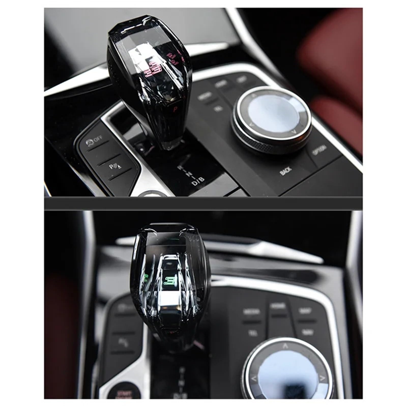 skórzana dźwignia zmiany biegów Gałka zmiany biegów samochodu Crystal pasuje do BMW serii 2 3 4 I3i4ix3x5x6x7 Gear Handle bez demontażu Instalacja
