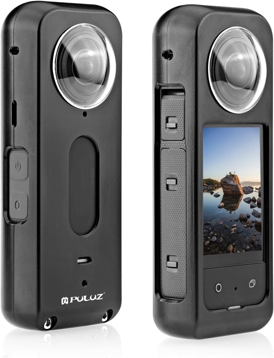 PULUZ Metal Protective Case + Lens Guards for Insta360 X3,Anti-Scratch Housing Frame Body Cover and Waterproof High Light Transmittance Lens Protector(Black) - Image 6