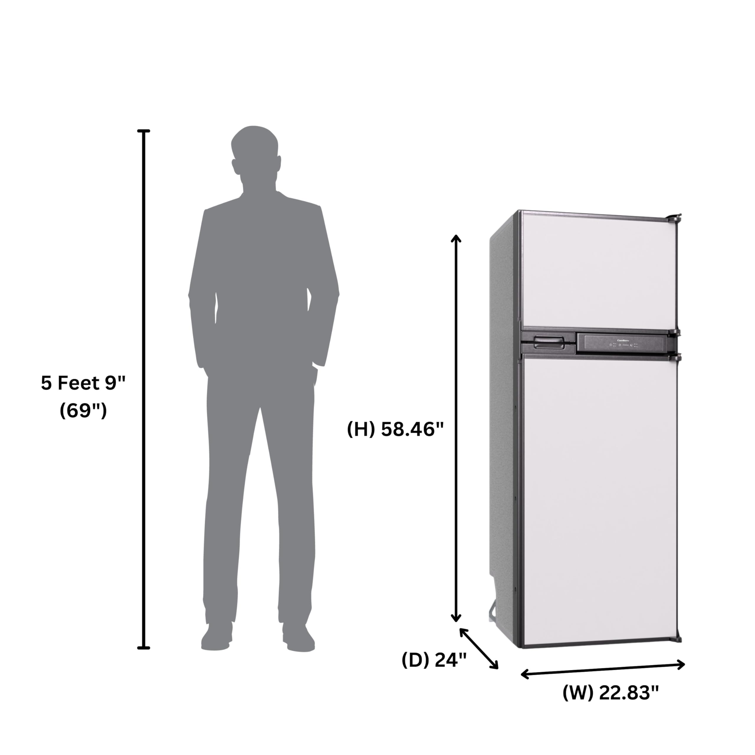 Conserv 12V DC 10 cu.ft. Built-in Top Freezer Energy Efficient Refrigerator – for RVs, Camper Vans, Tiny Homes & Off-Grid Living with LED Light, Lock, Adjustable Shelves, Reversible Door on Fridge.com