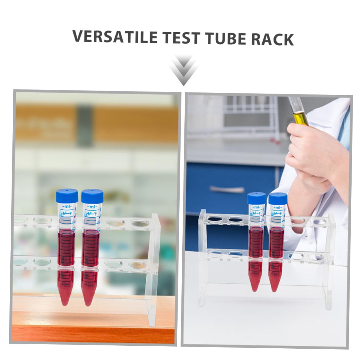 PRETYZOOM 8 Pezzi Supporto Trasparente per Provette Portaprovette con Organizer Laboratorio per Chimica e Biologia Struttura Stabile per Gestione Efficiente Campioni