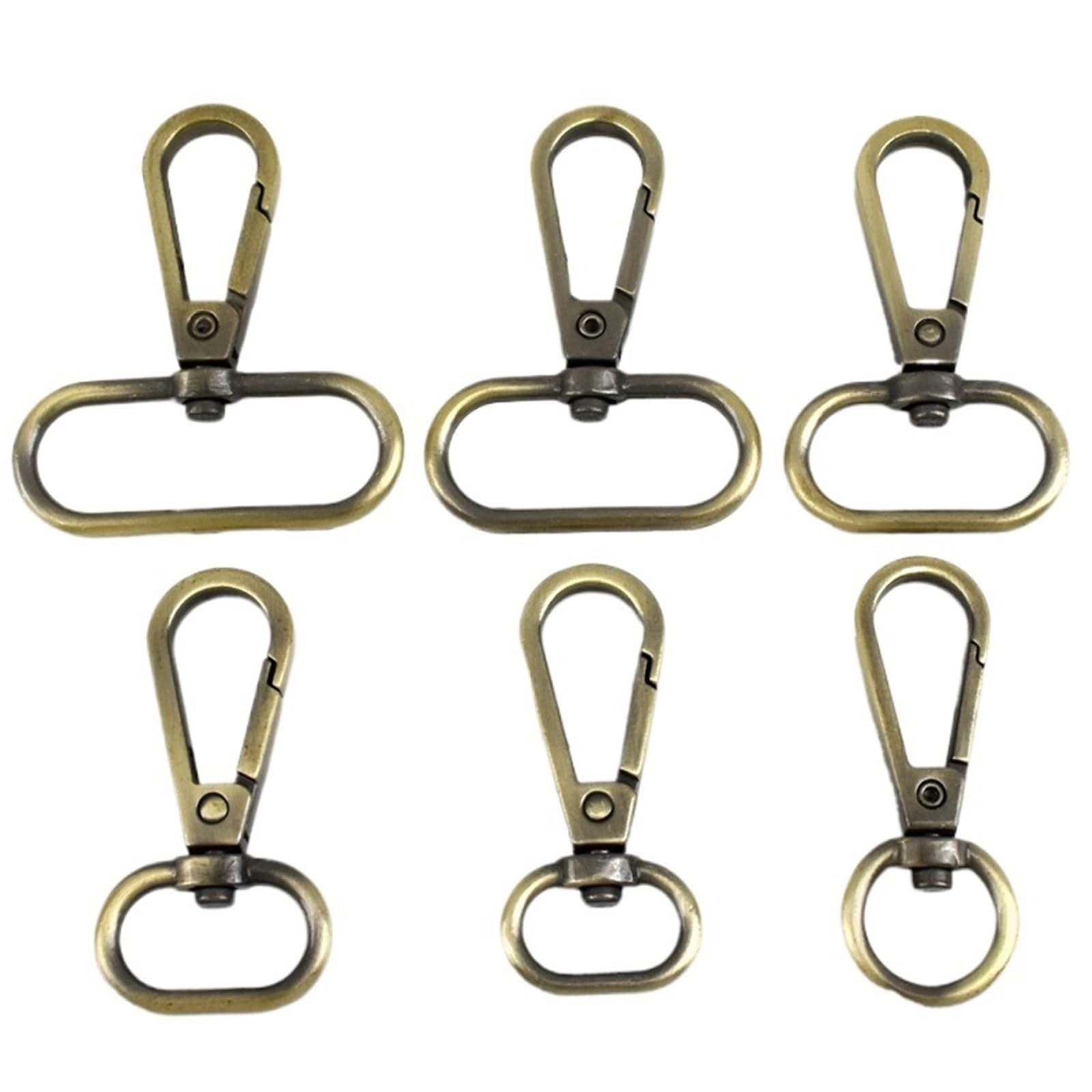 Metalowe obrotowe karabińczyki | Wielokolorowe karabińczyki obrotowe 10/20 szt. 13-50 mm(Brass,16mm-20Pcs)