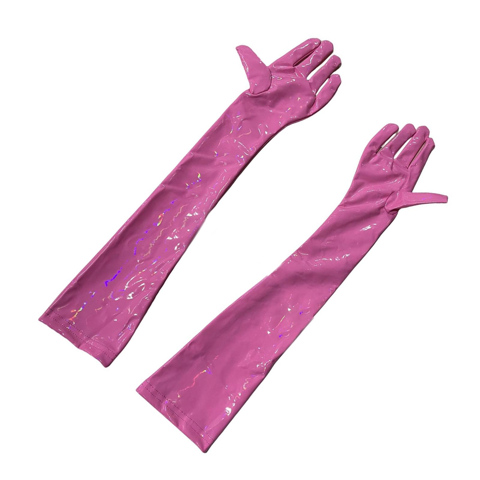 MICFENY Stylish PU Leather Long Gloves for Female Party Wear Halloween Witch Costume Gloves for Evening Galas and Masquerades