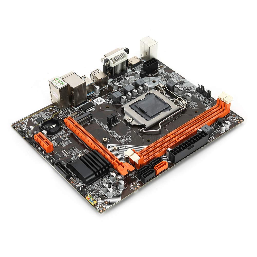 Pusokei Placa Base de Escritorio, Placa Base Socket de Escritorio LGA 1155 DDR3 para B75, Interfaz 3 x SATA2.0, Compatible con Salida Dual VGA + HDMI + DVI