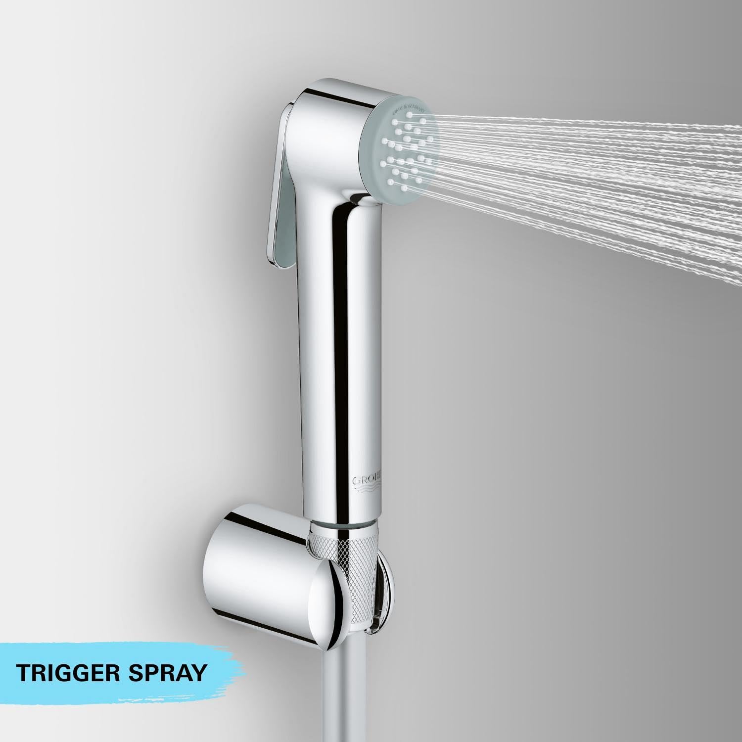 GROHE Vitalio, Bidet-Handbrause für das WC (Dusckopf mit 1 Strahlart, mit Druckknopf, langlebige Oberfläche, leicht zu reinigen), chrom, 26351000