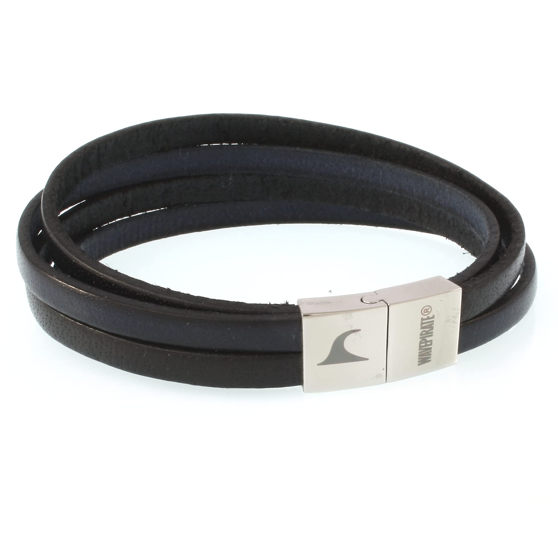 Echt Leder-Armband Twist Schwarz Navy Herren Männer