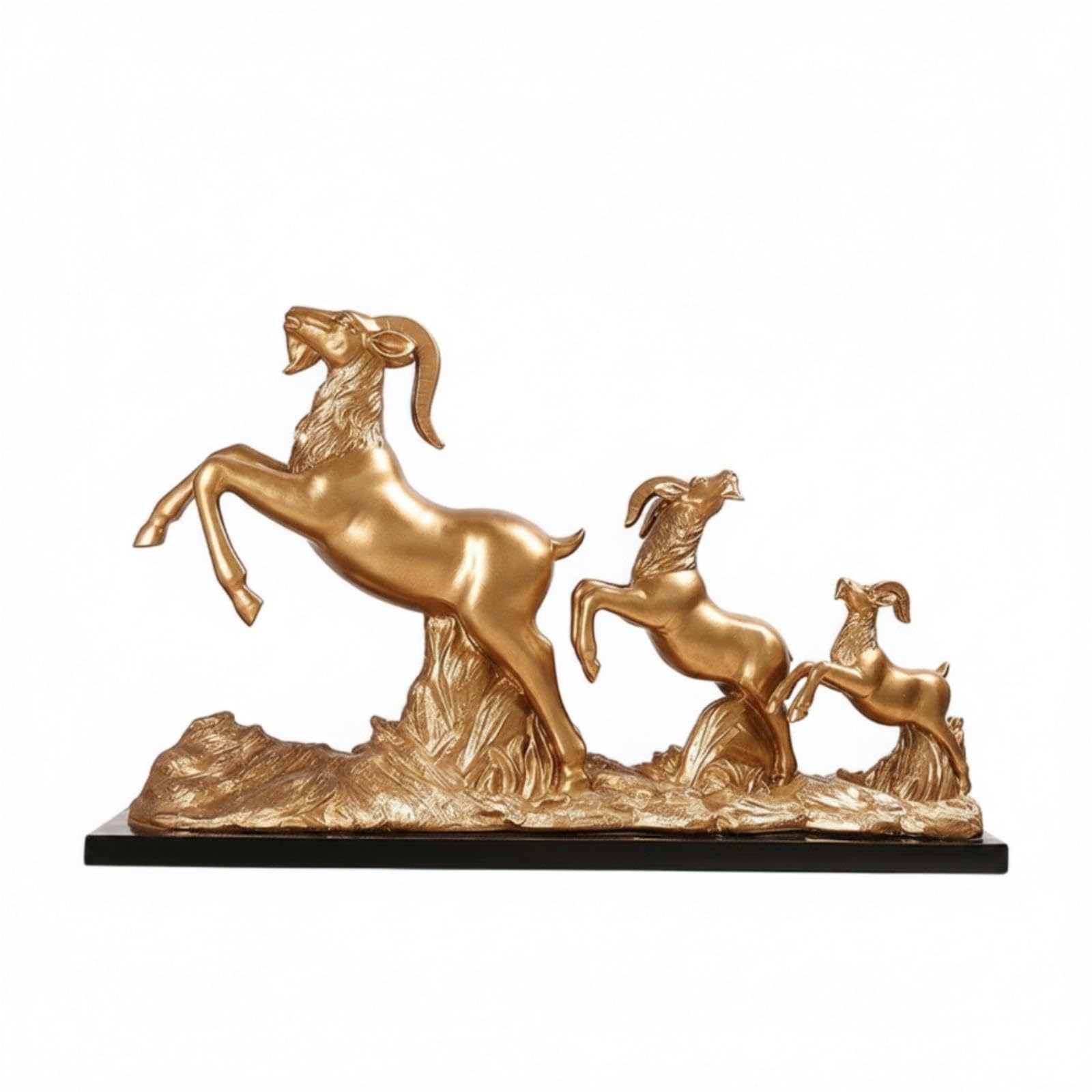 Deer Sculpture Metallized Deer Statue with Base Golden Creature Figurine for Console Table, Entryway, Living Room-image-42
