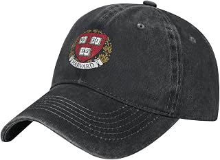 Harvard University Baseball Caps Vintage Washed Cotton Plain Hat Adjustable Hats for Men Women Black