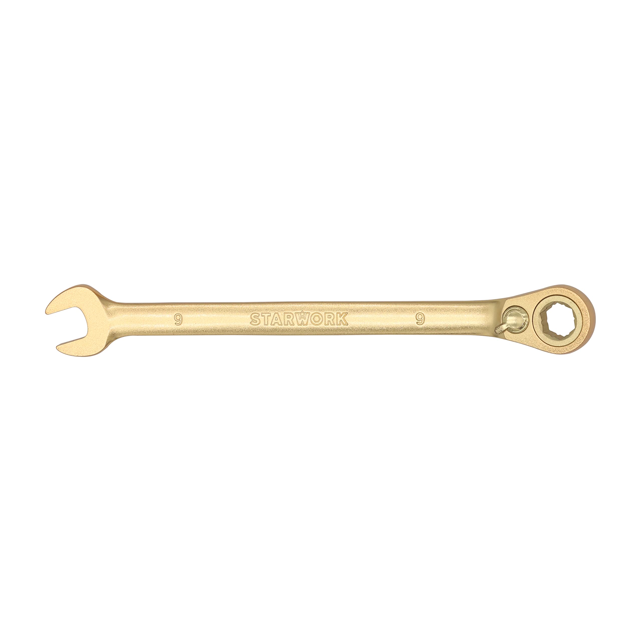 STARWORK GPlating™ Reversible Ratcheting Combination Wrench (9mm)