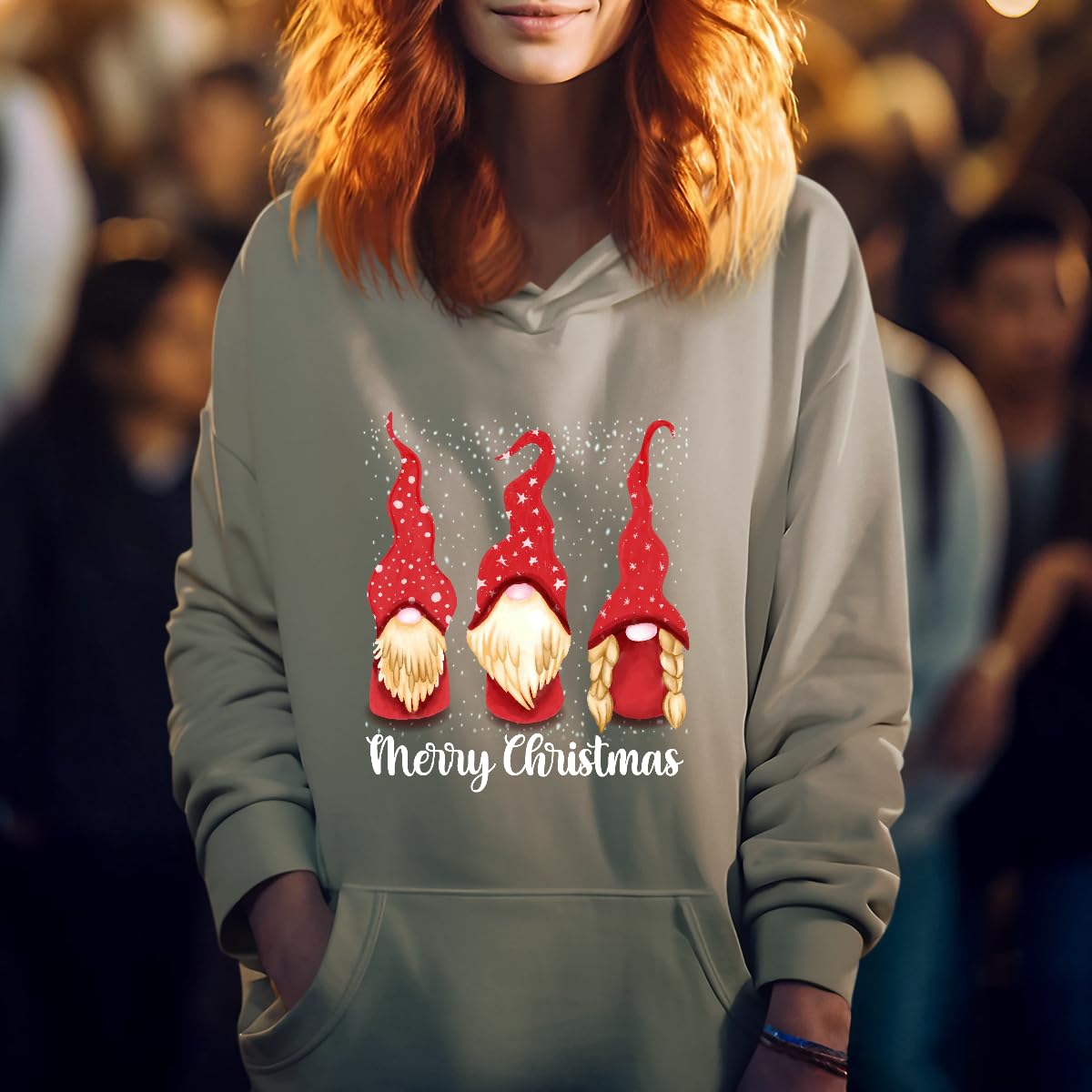Merry Christmas - Maglione natalizio con gnomo nordico