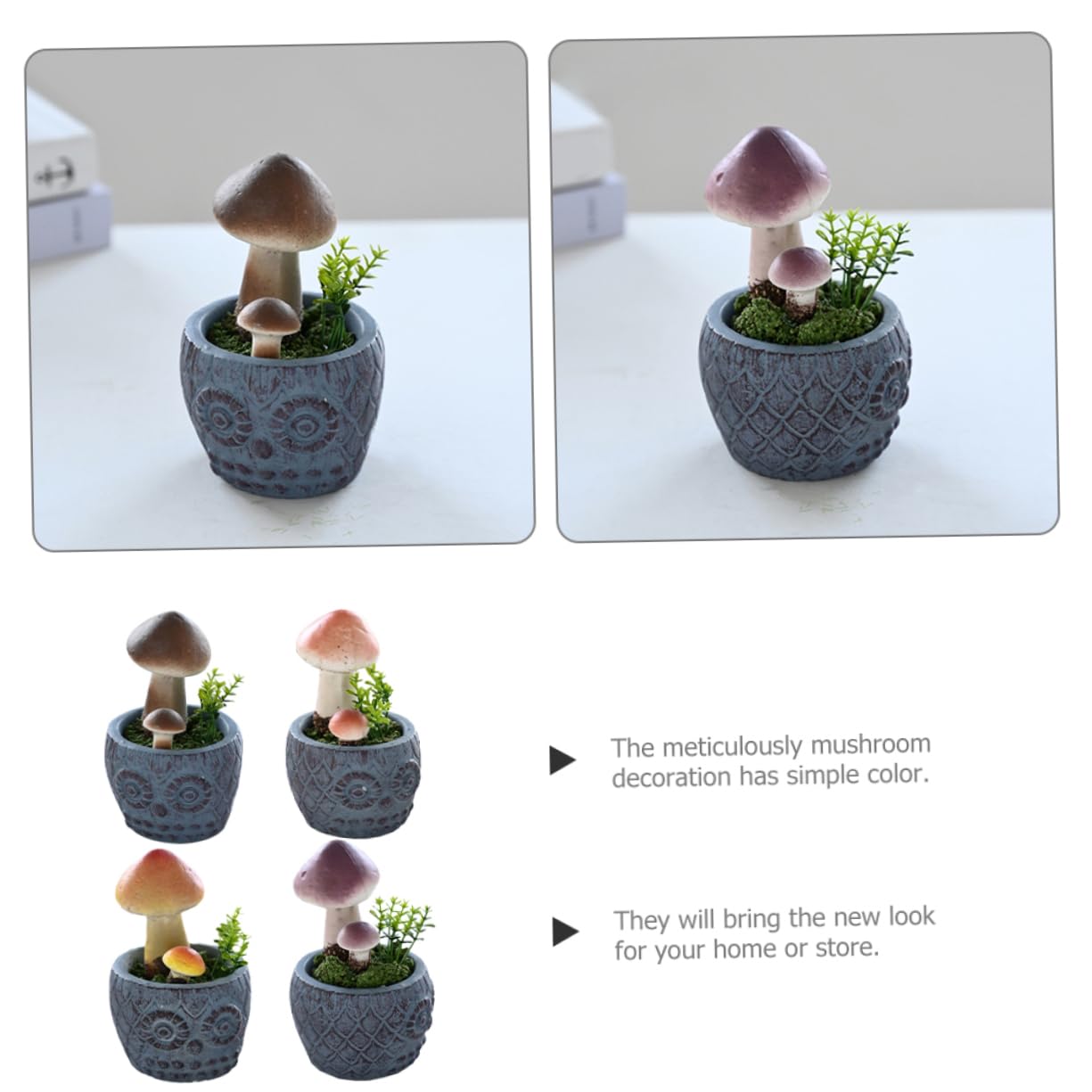 Happyyami 2 Juegos Seta En Maceta Falsa Figuritas De Setas Planta Artificial Plantas Artificiales Terrario Plantas Decoración Seta Artificial Adornos De Hongos Artificiales Espuma 4 Uds * 2
