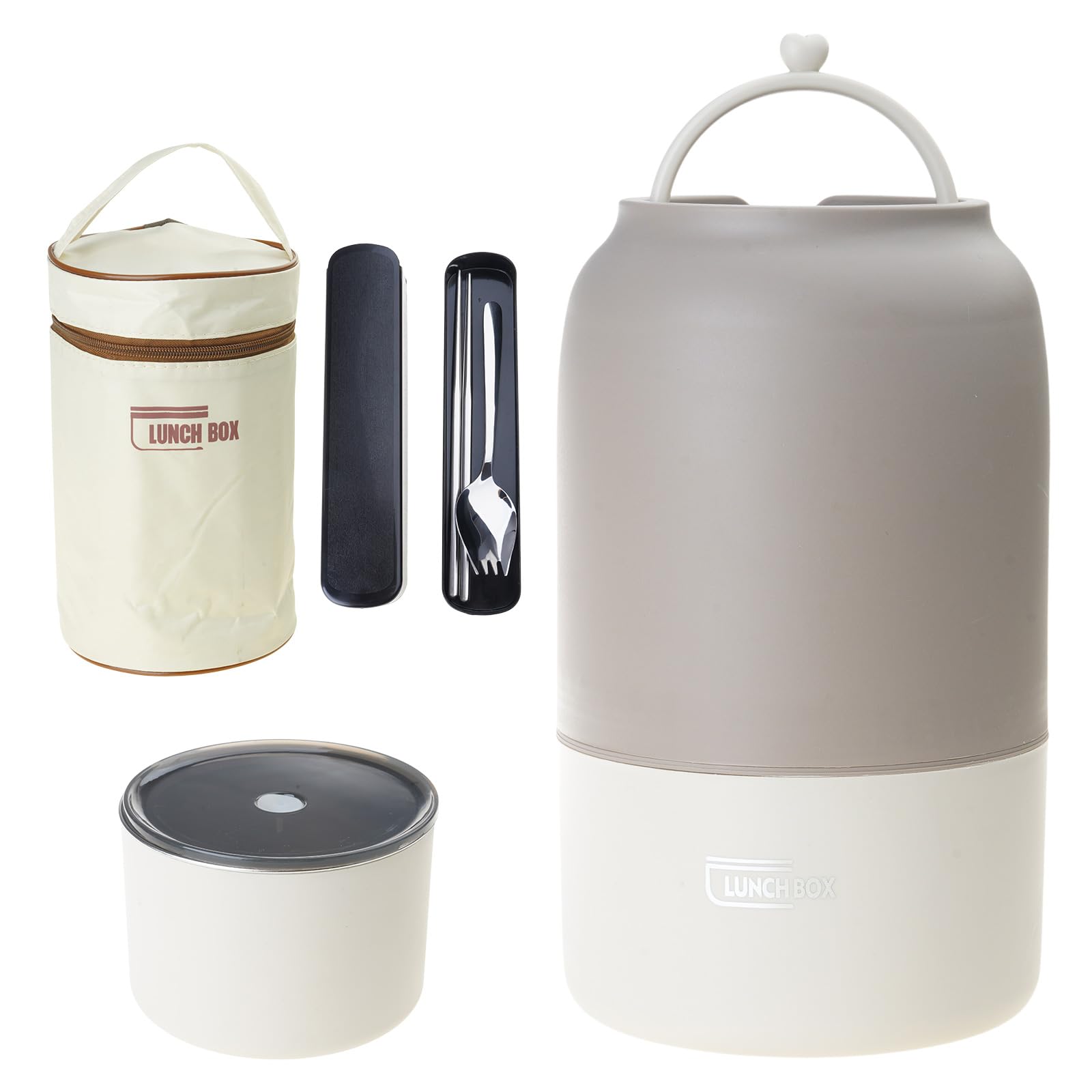 MICFENY Large Capacity Stainless Steel Food Storage Container Insulated Double Layer Bentos Box with Lid Lunch Container