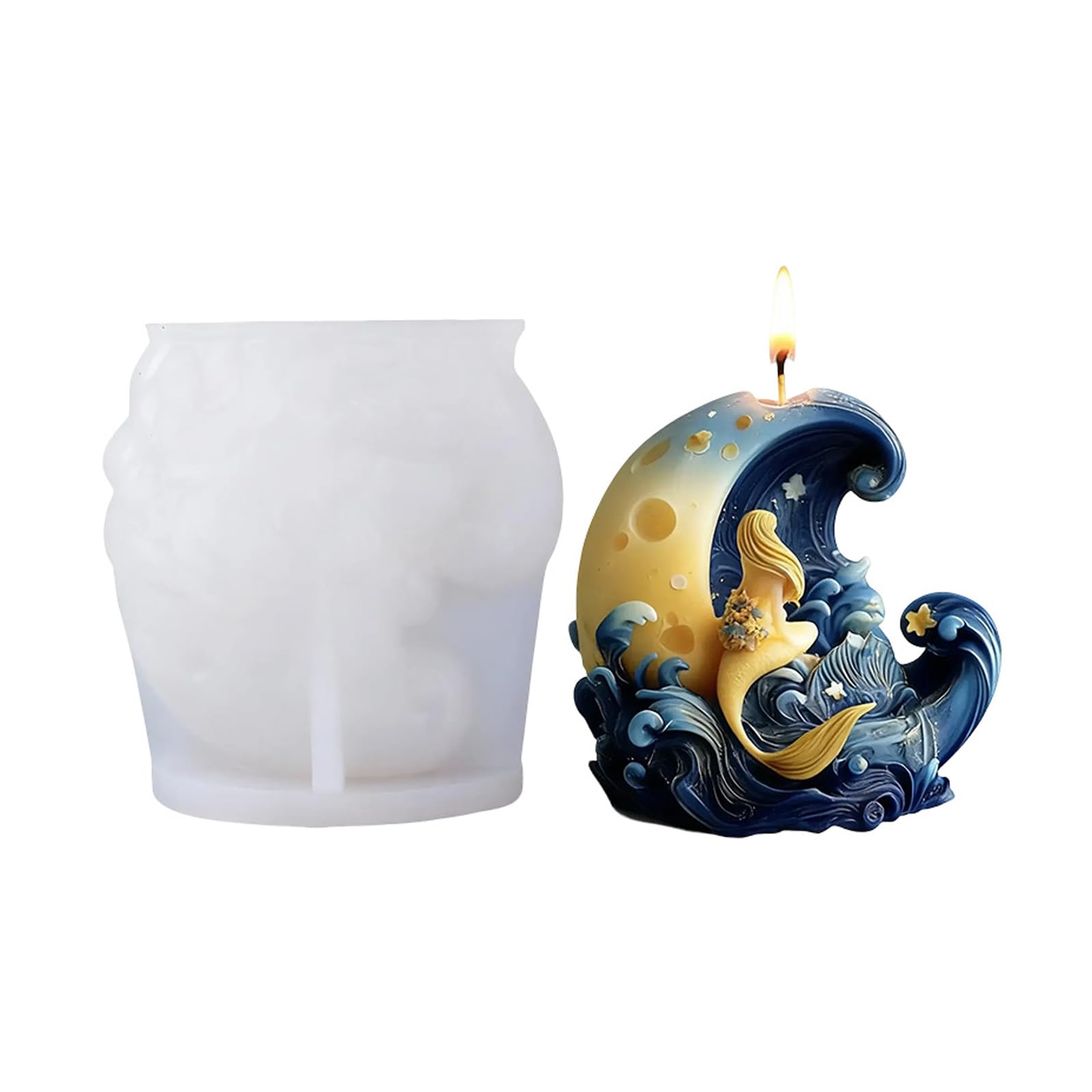 Buxuaaaa Oceans Silicone Mold for Making, Aromatherapys Candled Resin Ornaments Epoxy Resin Casting Molds Aromatherapys Mold