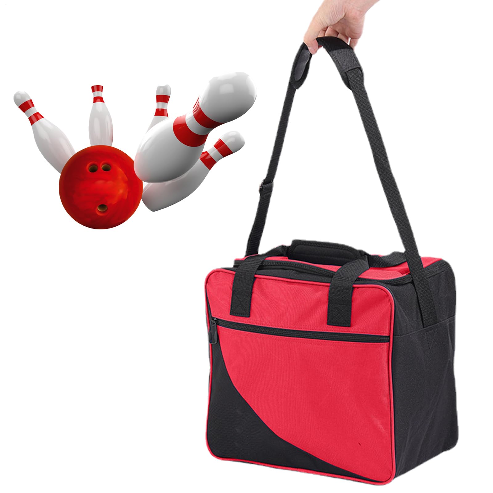Genérico Sacs pour boules de bowling en tissu Oxford avec bandoulière pour ranger tout votre matériel de bowling, y compris 1 boule 10 chaussures (jusqu'à la taille 15 hommes) et serviettes