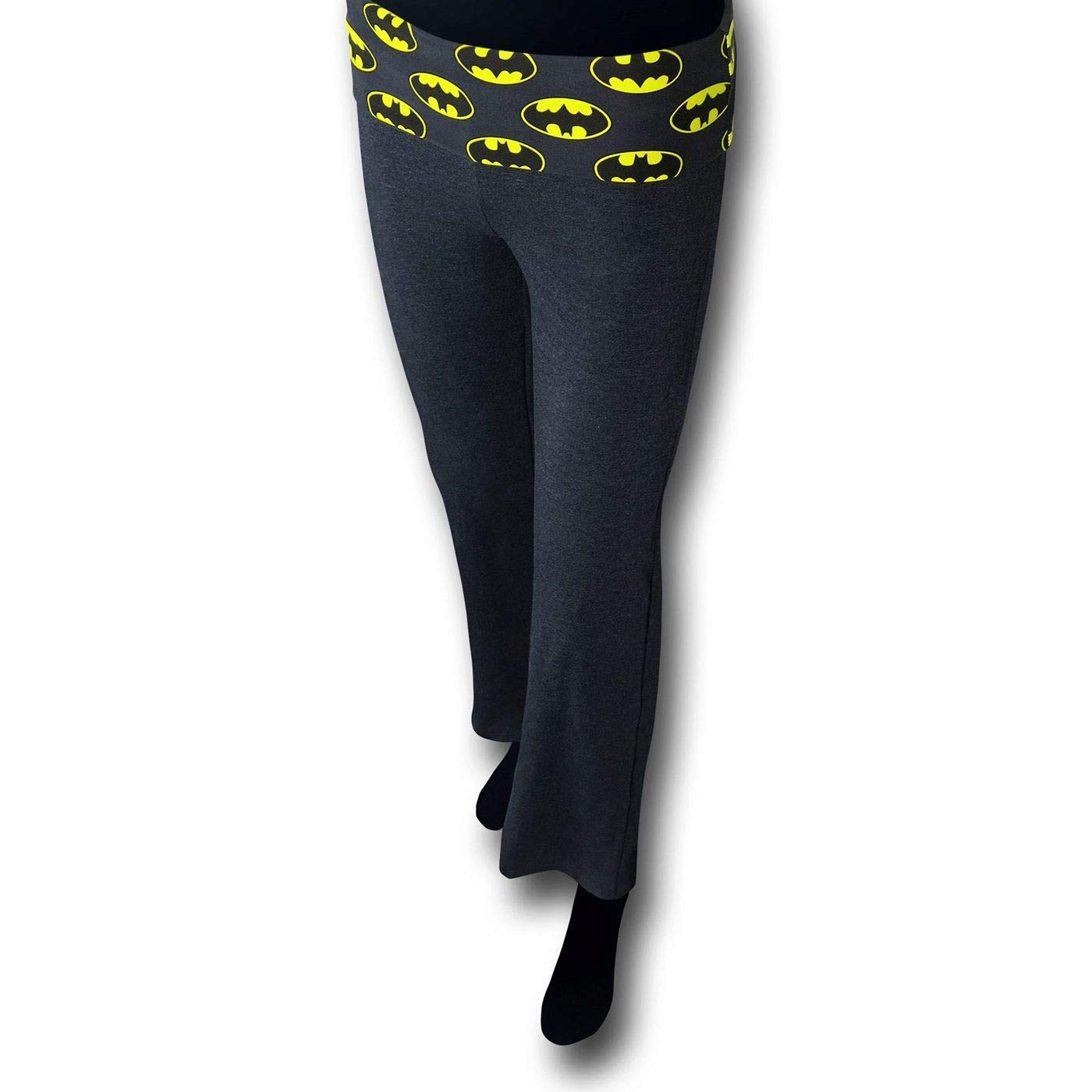 ThinkGeek Batman Symbols Women's Heather Charcoal Yoga Pants XLarge
