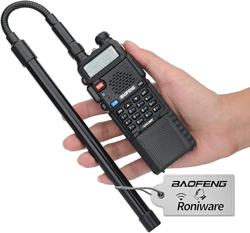 Miniatura 2 de Roniware Antena táctica de cuello de cisne VHF UHF SMA-Female de 14.96 pulgadas de doble banda 136-520 MHz antena de radio de jamón compatible con