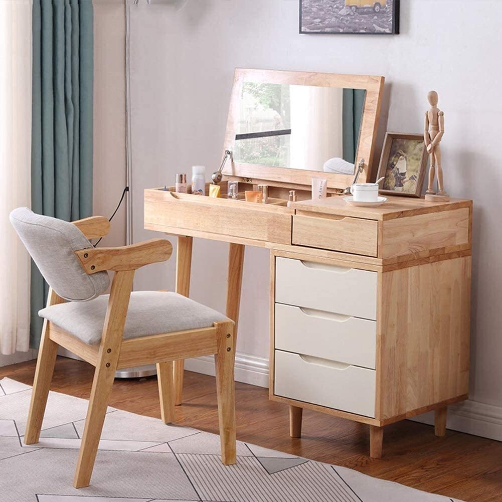 Tavolo Da Toeletta In Legno Con 8 Cassetti – Stile Industriale Vintage, Multifunzione Per Camera O Ufficio