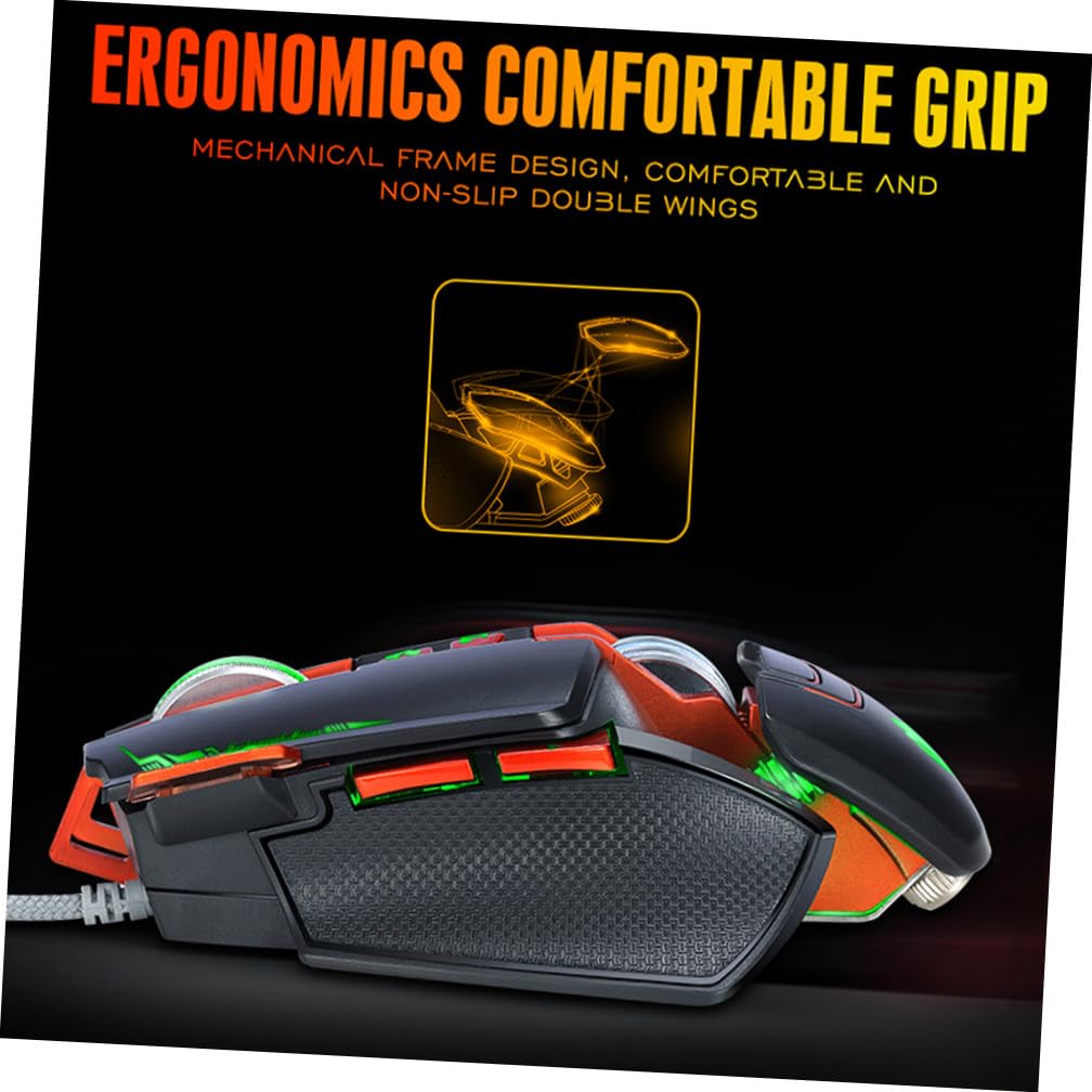 jojofuny 1pezzi Mouse Da Gioco Meccanico Usb Collegamento e Gioco Mouse Per Computer Luce Elegante Moda Ergonomico Per Casa e Ufficio Compatibile Notebook