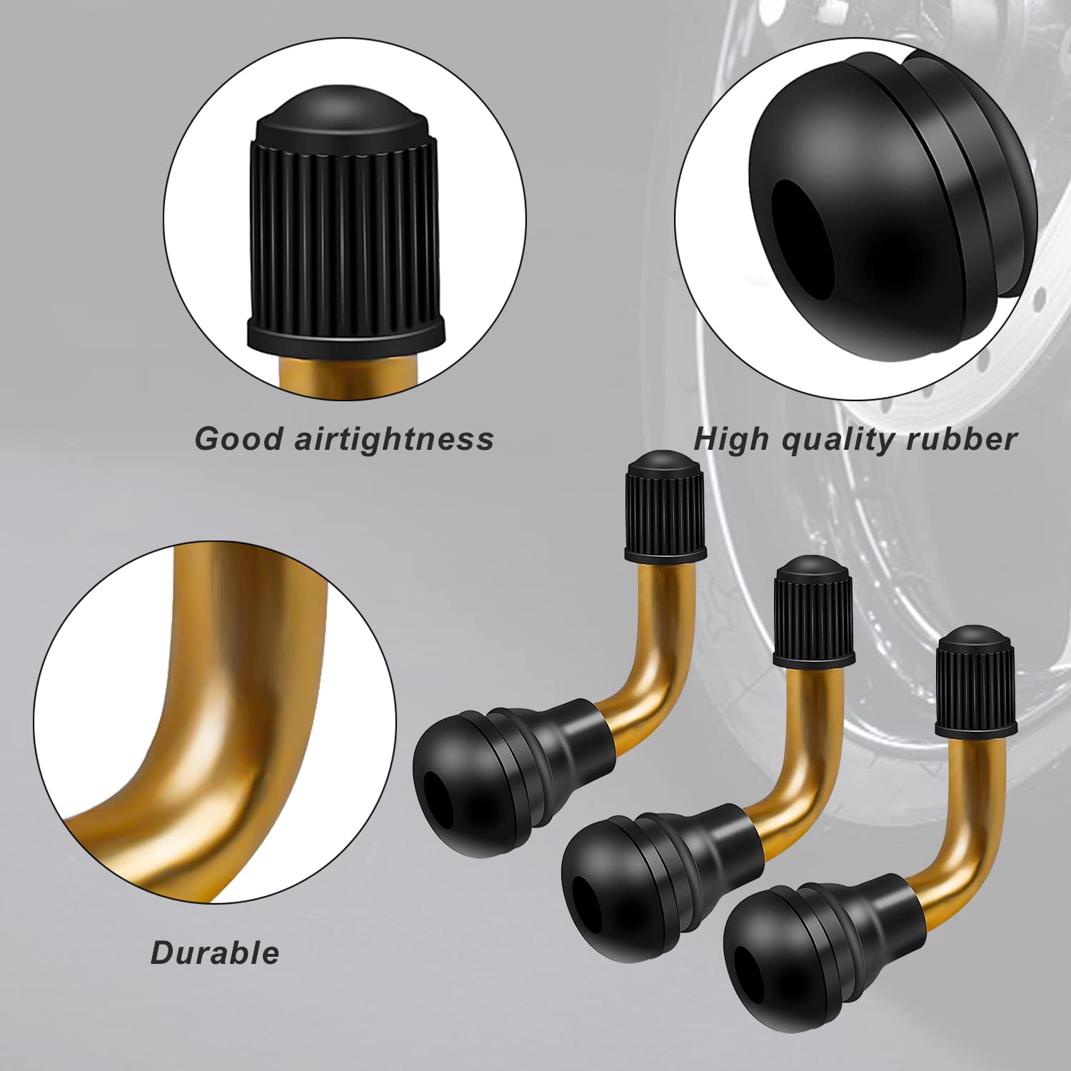 6 Pz Valvola Pneumatici Tubeless a 90 Gradi Ottone Steli