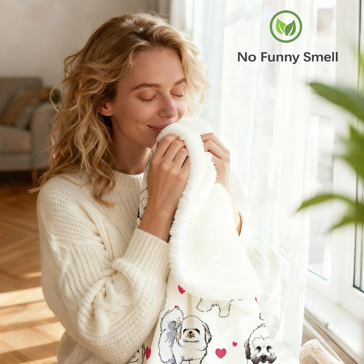 BlessLiving Shih Tzu Sherpa Throw Blanket - Super Soft Fuzzy Cozy Warm Red Hearts Dog Blanket Thick Plush Fluffy Blankets for Teen Girls Women Couch Bed Sofa Chair Men Boys Gift (Throw, 50x60 Inches)