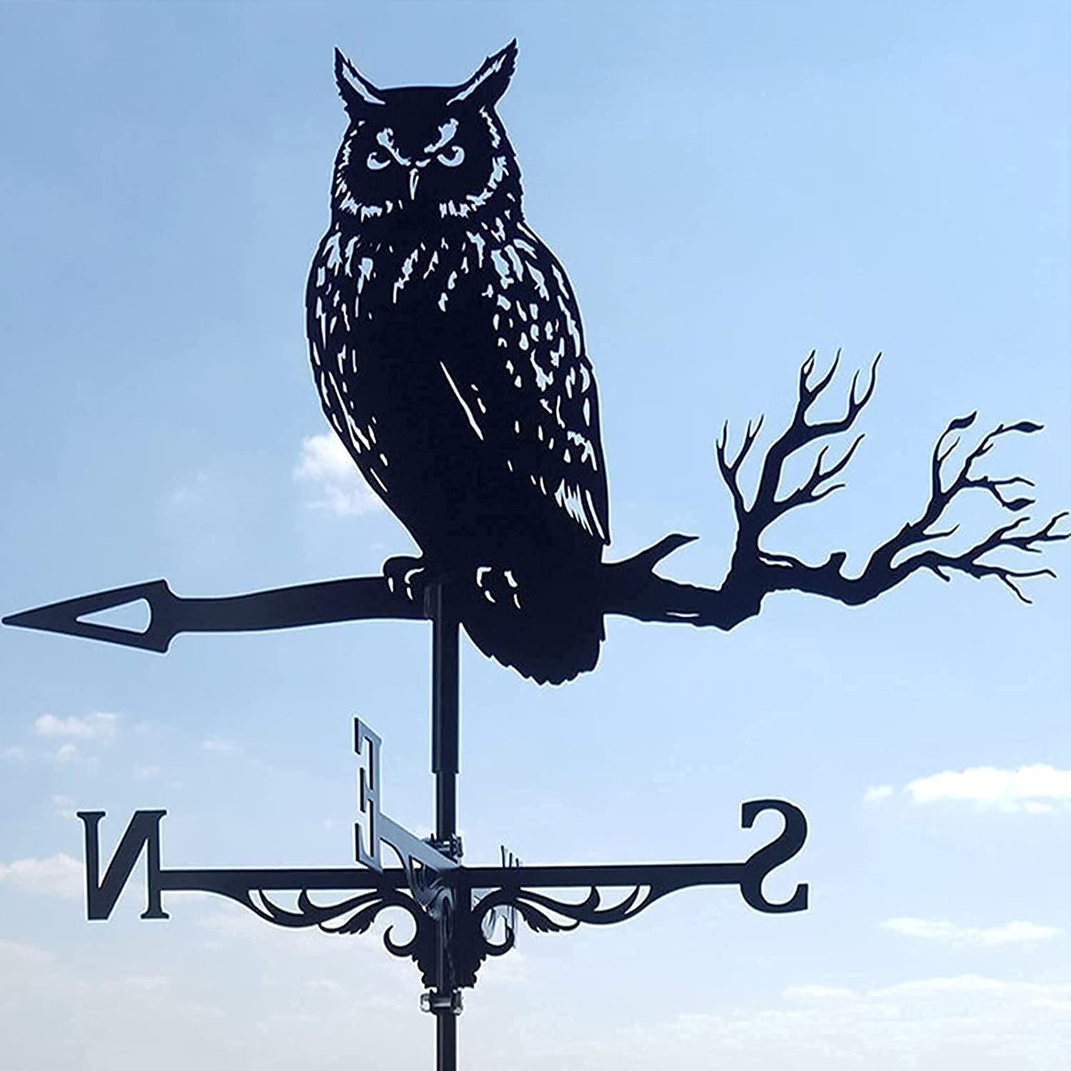 Veleta de Viento para Tejado Búho De Metal Meteorológico con Montaje En Techo, Acero De La Paleta De Clima De Acero Regalo For El Jardín del Patio De La Granja Al Aire Libre Veleta de Viento Animales