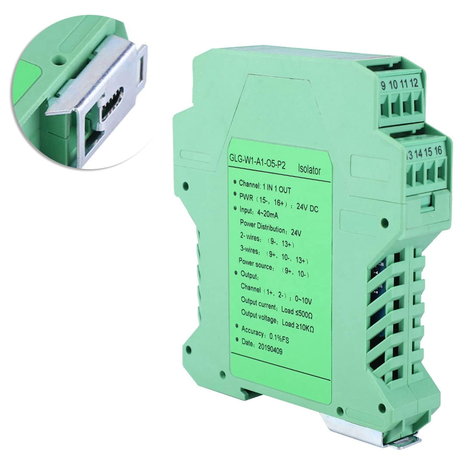 Trasmettitore Isolatore di Segnale Corrente DC 4-20mA PLC - Condizionatore di Segnale per Conversione Tensione 24V