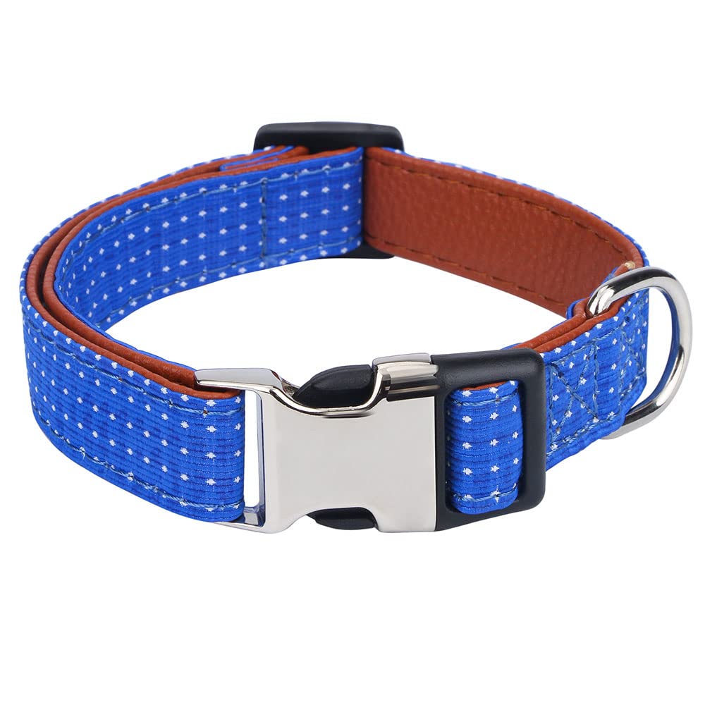 Rhea Rose Dog Collar with Bow Tie for Girl or Boy Gift Soft Durable Bowtie Blue dot Medium, A1_Blue Dots - Image 4