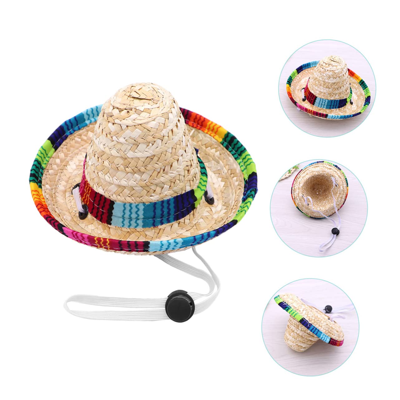Toddmomy 2Pcs Decorative Dog Sombrero Hat with Brim Fit for Puppies Pet Party Decoration and Photography Prop