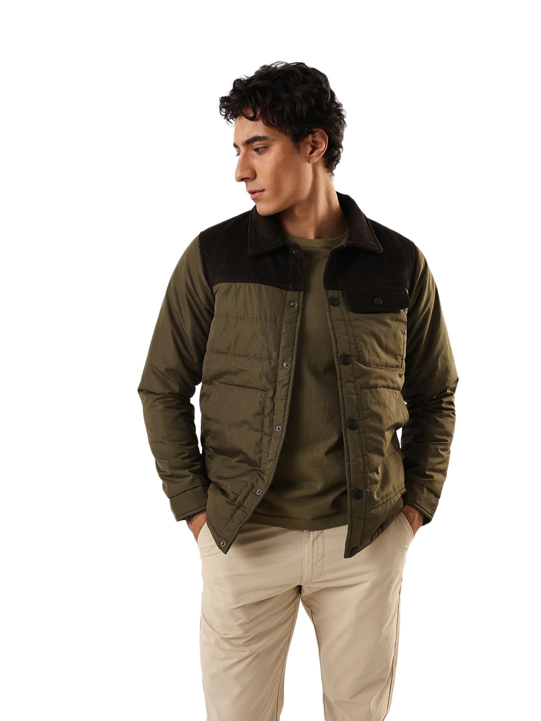 dennis lingo Men's Colourblocked Spread Collar Full Sleeves Puffer Jacket-picture-29