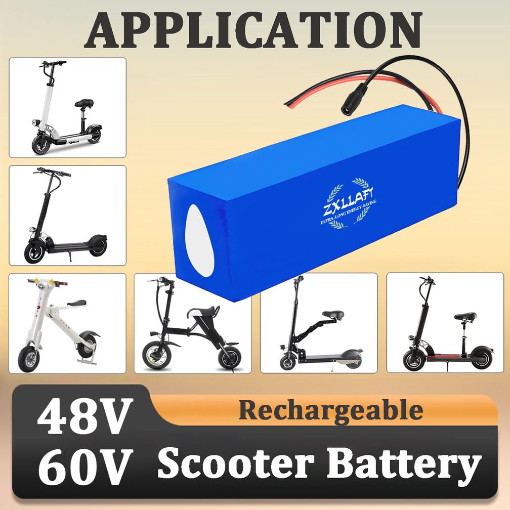 Batería de Litio de 48 V, 10 Ah y 8 Ah Batería Recargable 60 V Baterías para Patinete 48 V Baterías monopatín para Motor 250 W a 600 W con Cargador y BMS,48v8ah Anderson