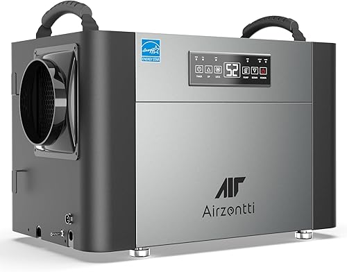 Deshumidificador Comercial de 155 Pintas para Sótano con Bomba y Manguera de Drenaje, Deshumidificador de Gran Espacio para Entrepiso, Ático,