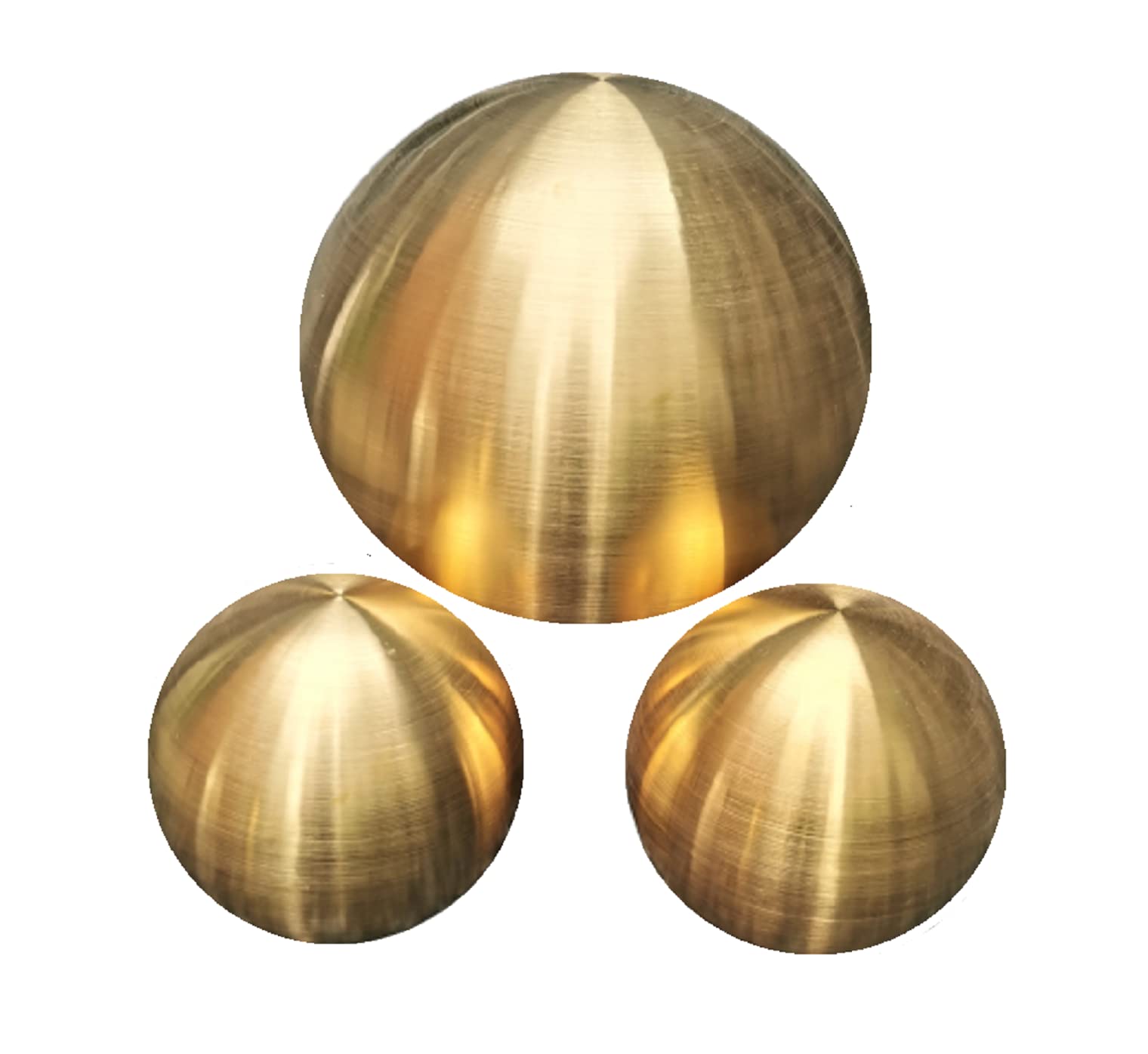 Dekokugel Gold matt gebürstet 3er Set 15-10-10 cm aus Edelstahl Kugel Dekorationskugel Gartenkugel