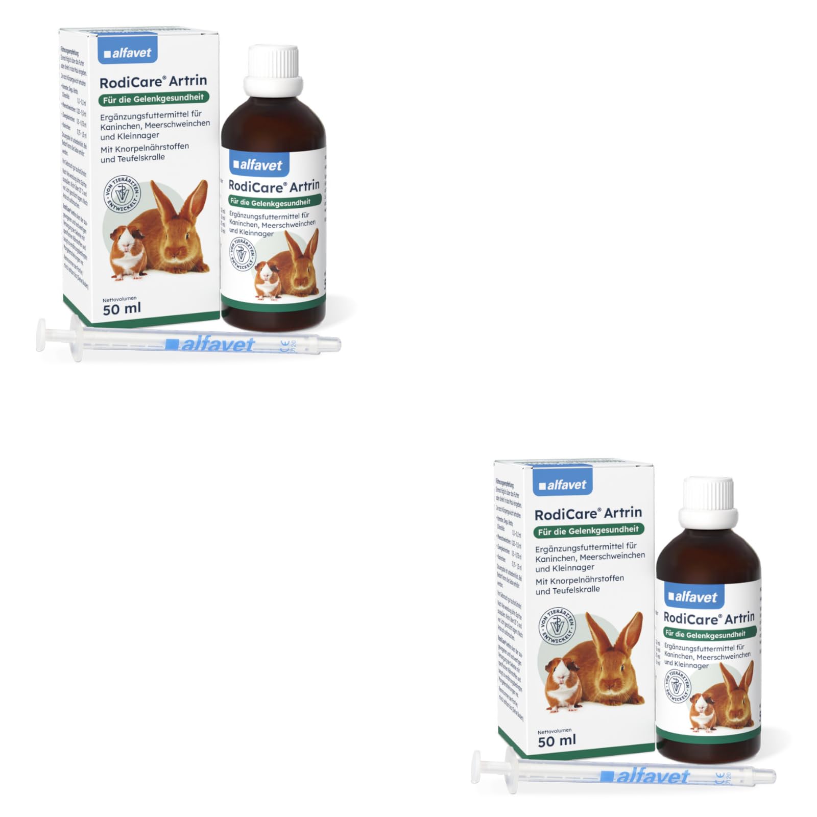 Alfavet RodiCare Artrin | Doppelpack | 2 × 50 ml | Ergänzungsfuttermittel für Kleinnager | Mit Glucosamin & Chondroitin