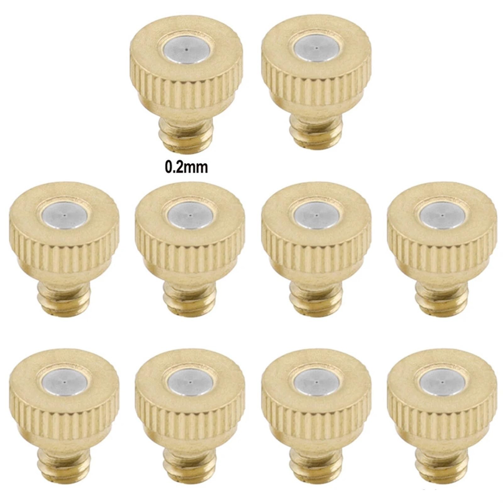 Brass Mister Nozzles 10Pcs Brass Misting Nozzles for Garden Sprinkler Outdoor Cooling System Watering Sprinklers Supplies(0.2mm)