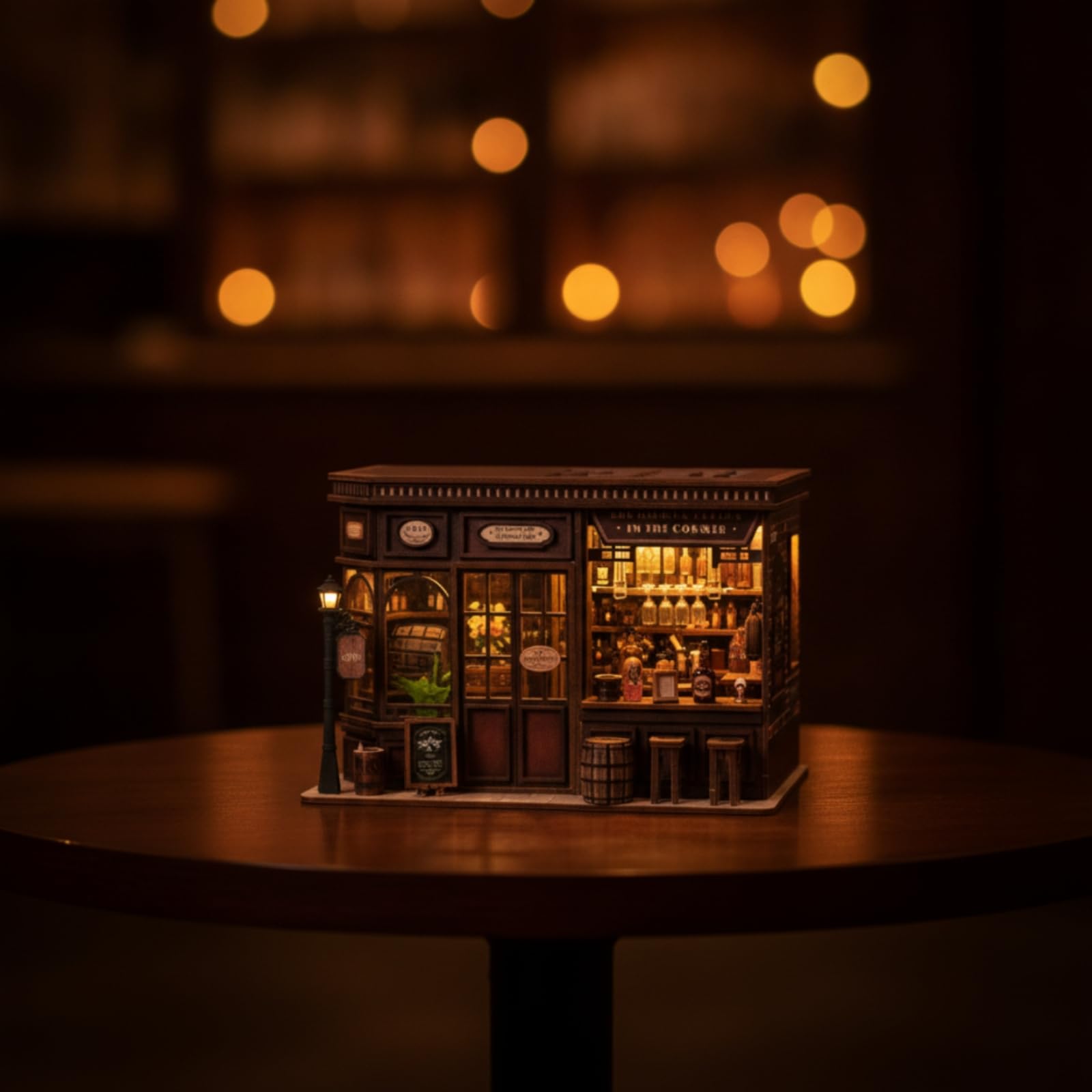 Miniatur Taverne Detailliert 3D Holzpuzzle Dekorativ Bastelset aus Holz für Erwachsene, Schreibtisch