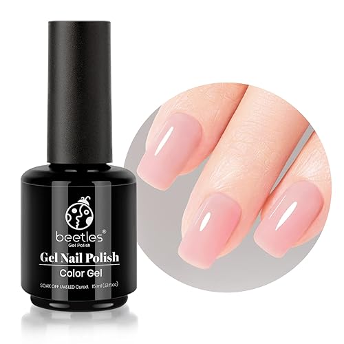 Miniatura 1 de Beetles Nude - Esmalte de uñas en gel natural de 15ml0.5 onzas líquidas, color neutro, color crema, translúcido, lámpara LED UV para uñas, 15ml0.5
