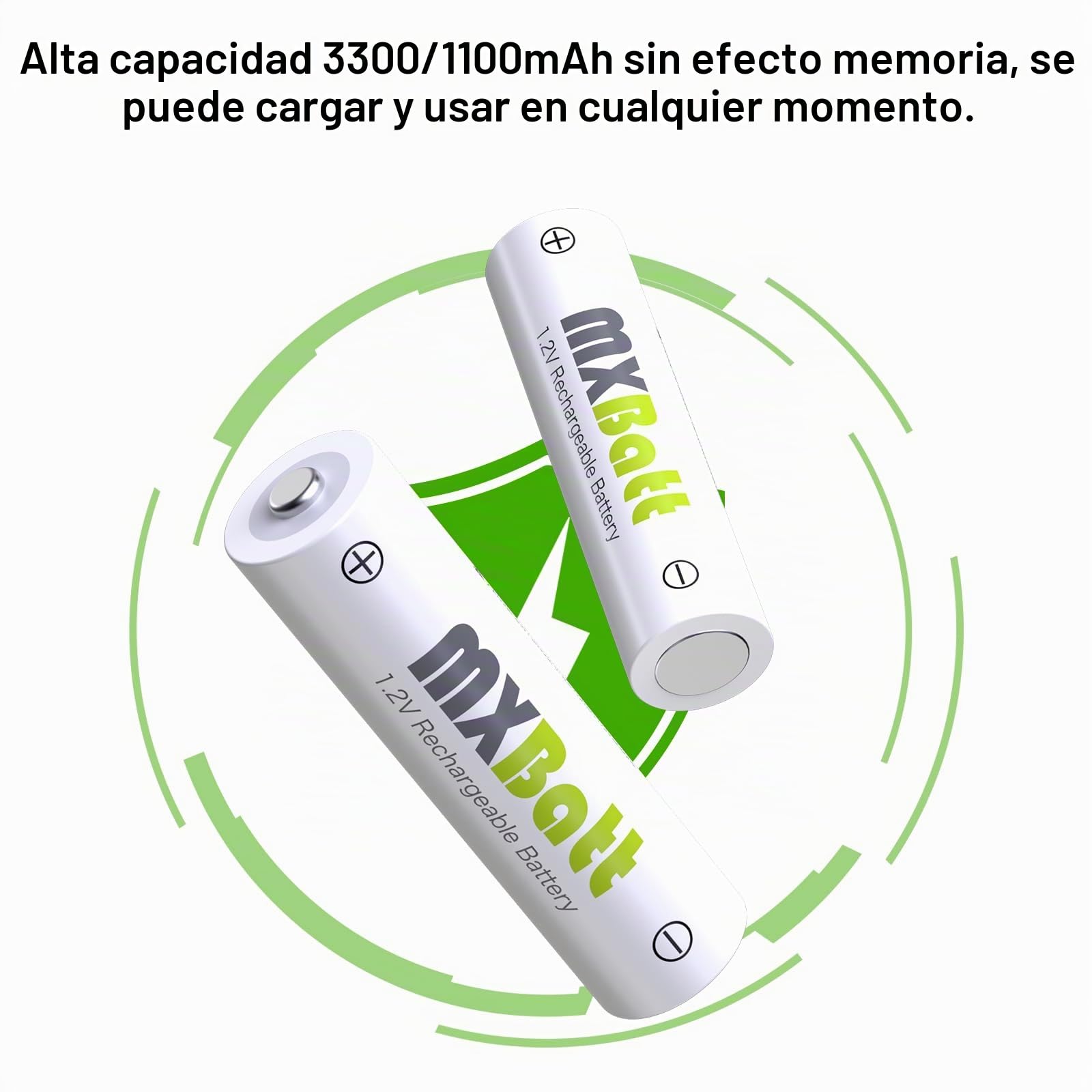 16 x AA y 16 x AAA Pilas Recargables NiMH, 1.2V, 3200/1100mAh