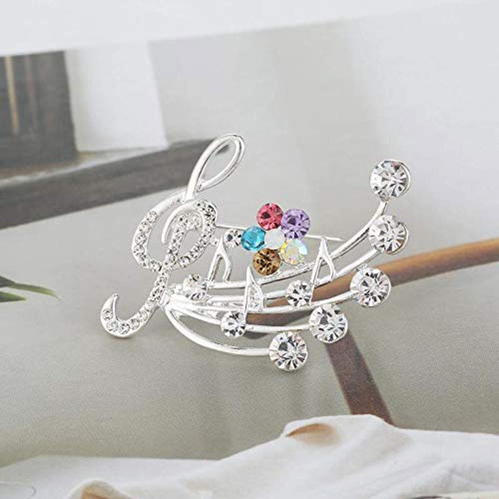 Spilla Spilla da Donna Spilla a Forma di Nota di Diamante Creativa Spilla Distintivo Spilla di Cristallo Spilla con Strass Gioielli Abito Sciarpa Scialle Clip per Ragazza