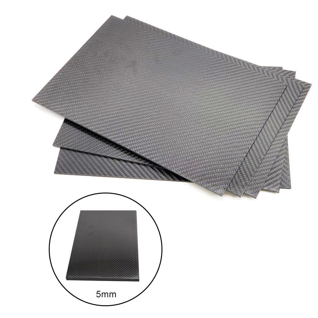 3K Twill Carbon Fiber Board, High Strength, Lightweight for Quadcopter, 200x300x5mm