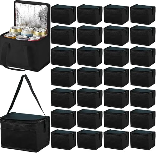 Lonchera aislada, paquete de 40 bolsas enfriadoras reutilizables, a prueba de fugas con parte superior con cremallera para mujeres y hombres,