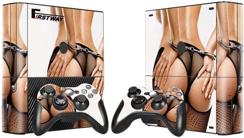 for Xbox 360E Skin Sticker Firstway Vinyl Skin Decal Sticker Protector Cover for Microsoft Xbox 360 E Console Included 2pcs Controller Skin Stickers