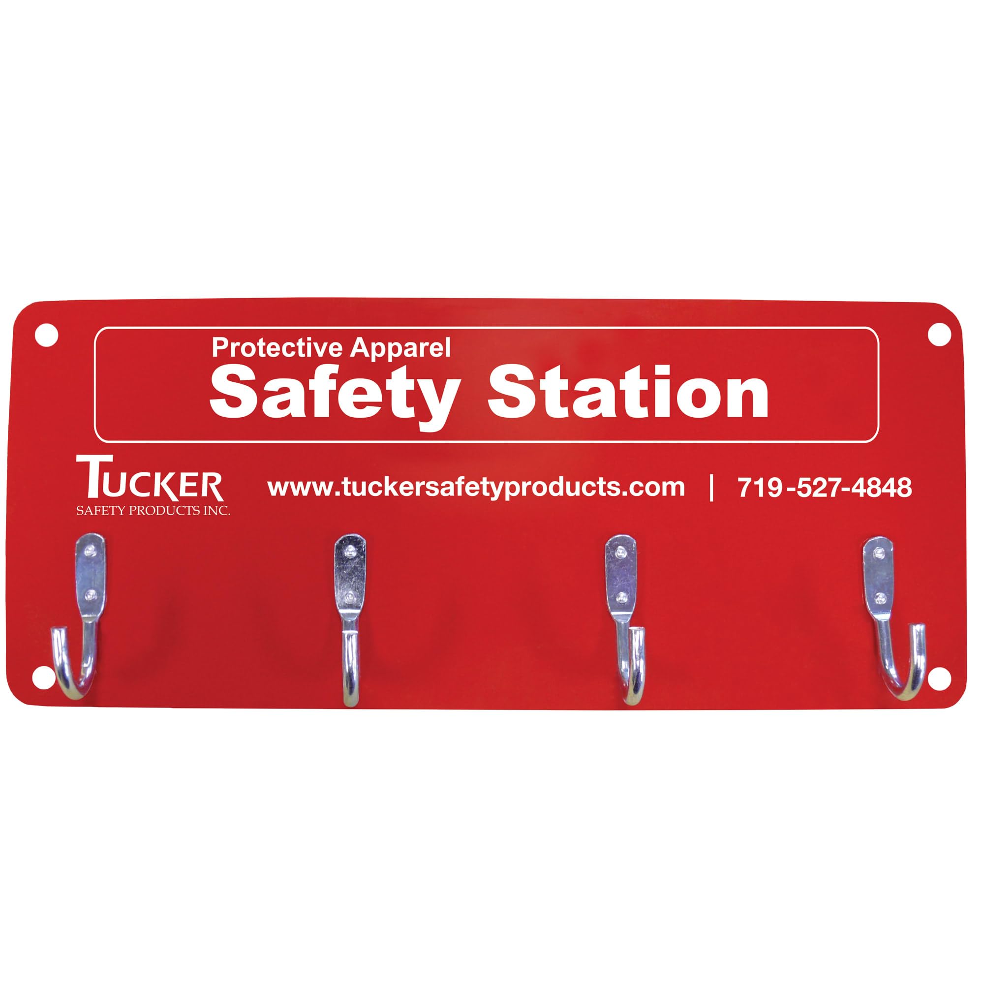 Wall Mount 4-Hook Safety Equipment Station