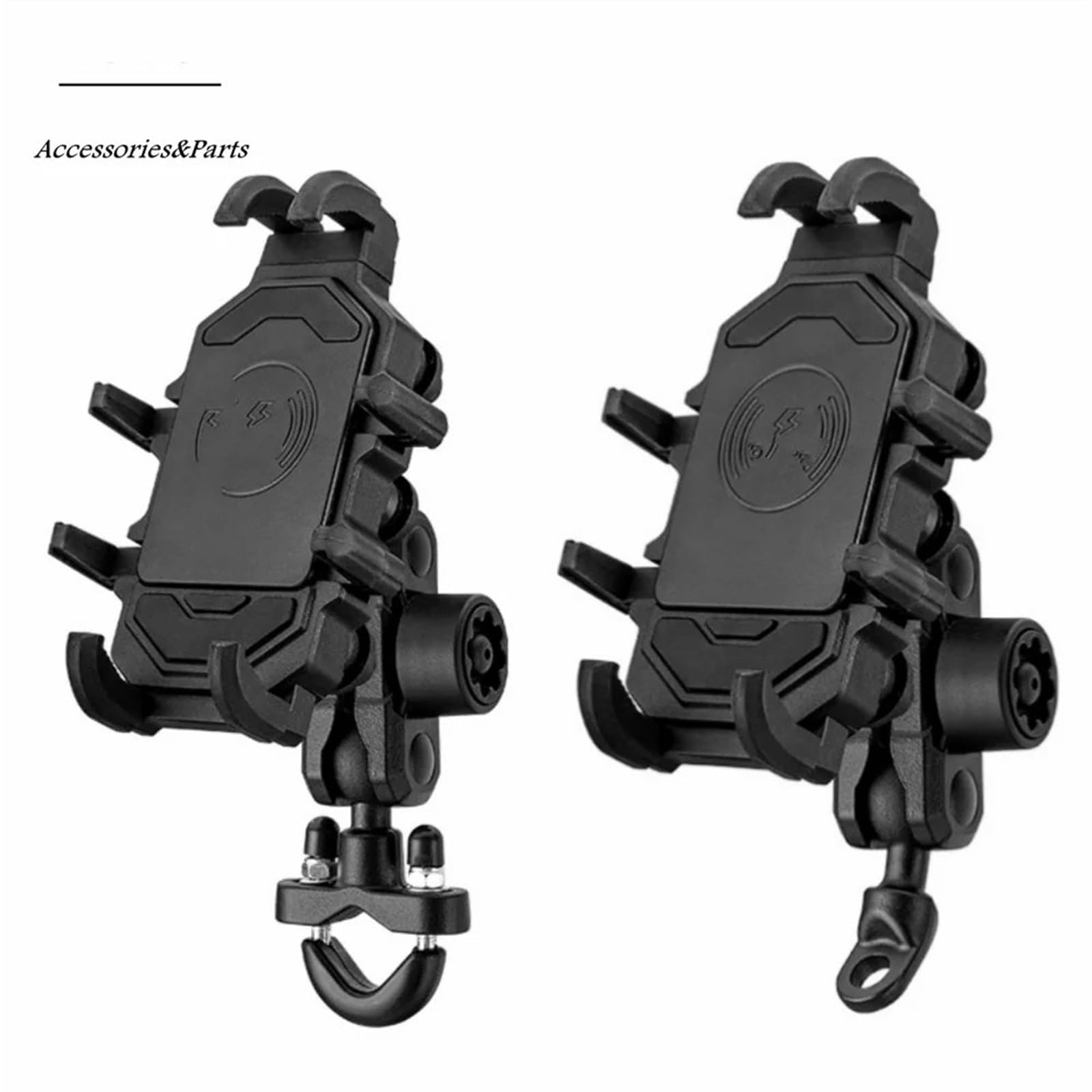 Support Telephone Velo Support Téléphone pour Moto Vue À 360 ° Antichoc Antivol Fixation À Huit Griffes Support GPS Clip Accessoires Vélo Scooter Telephone Moto Rotation(Mirror)