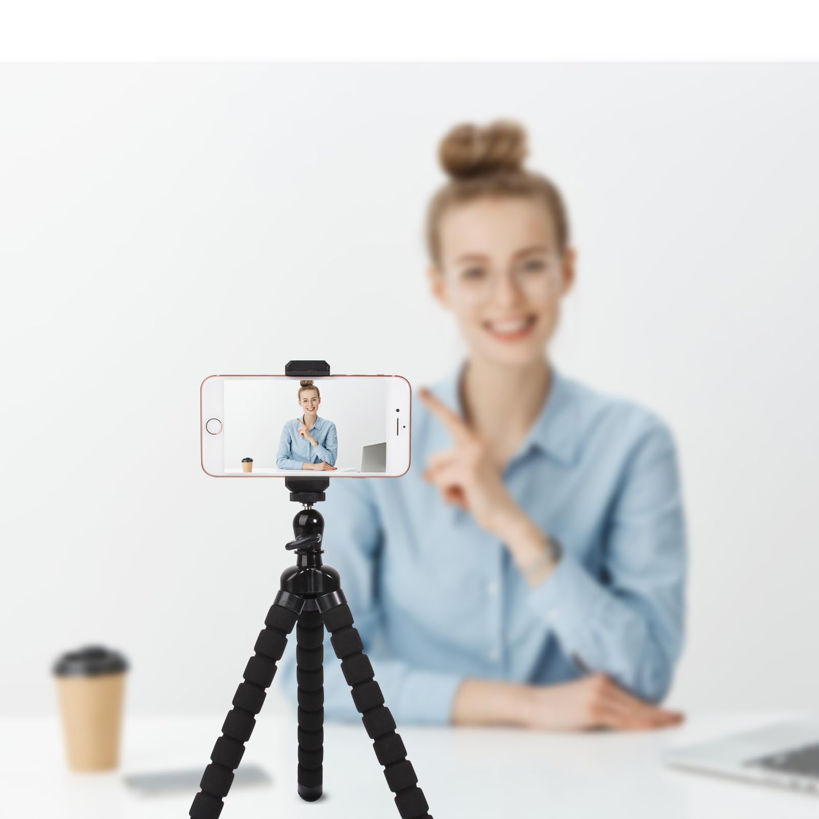 Phone Mini Stativ, Ruittos Premium Flexibles Handy Stativ Ständer Kompatibel mit iPhone Samsung go Pro, Kleine Digitalkamera,